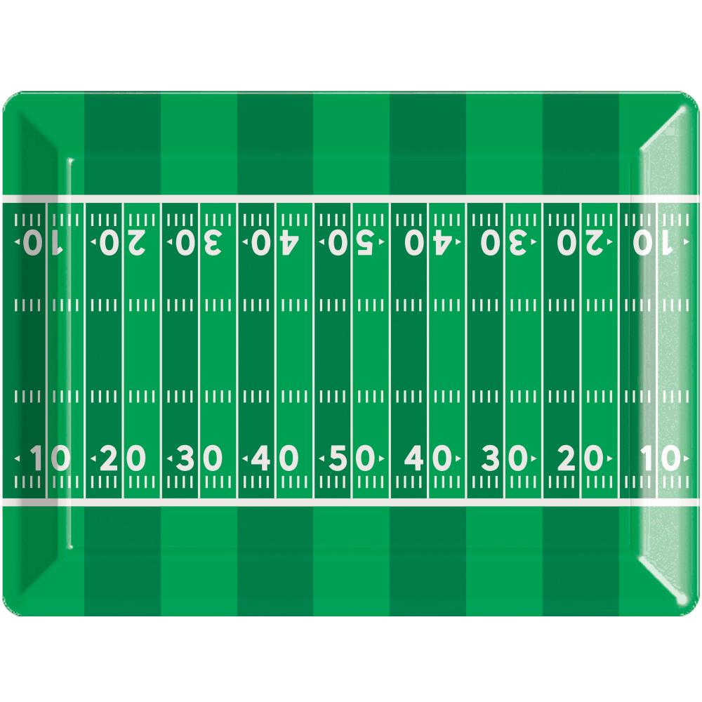 Tailgate Decor Plastic Tray, Football 10" x 14" (Case of 12) - Sports Party Supplies by Creative Converting
