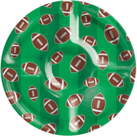 Tailgate Decor Football Plastic Compartment Tray (Case of 6) - Sports Party Supplies by Creative Converting
