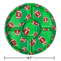 Tailgate Decor Football Plastic Compartment Tray (Case of 6) by Creative Converting
