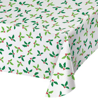 Plastic Tablecover - Christmas Holly Party Decoration from Bulk Party Supplies
