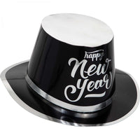 New Year's Black and Silver Top Hat (Case of 12) - New Year's Eve Party Supplies by Creative Converting