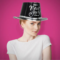 New Year's Black and Silver Top Hat (Case of 12) by Creative Converting