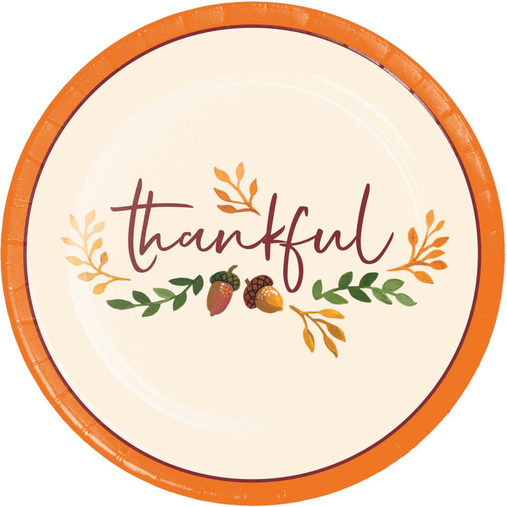 Fall Festivities Paper Dessert Plate (Case of 96) - Thanksgiving Party Supplies by Creative Converting