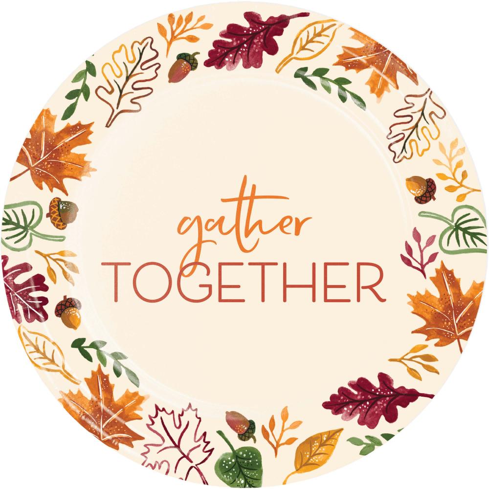Fall Festivities Paper Dinner Plate (Case of 96) - Thanksgiving Party Supplies by Creative Converting