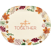 Fall Festivities Paper Oval Platter (Case of 96) - Thanksgiving Party Supplies by Creative Converting