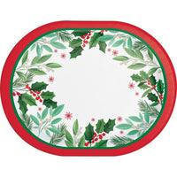 Holly Jolly Christmas Paper Oval Platter (Case of 96) by Creative Converting