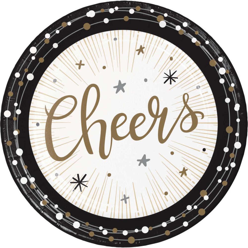 New Years Shimmer Paper Dessert Plate (Case of 96) - New Year's Eve Party Supplies by Creative Converting