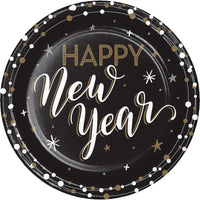New Years Shimmer Paper Dinner Plate (Case of 96) - New Year's Eve Party Supplies by Creative Converting