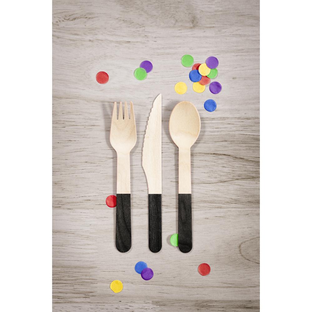 Black Velvet Wooden Cutlery, Assorted (Case of 288) by Creative Converting