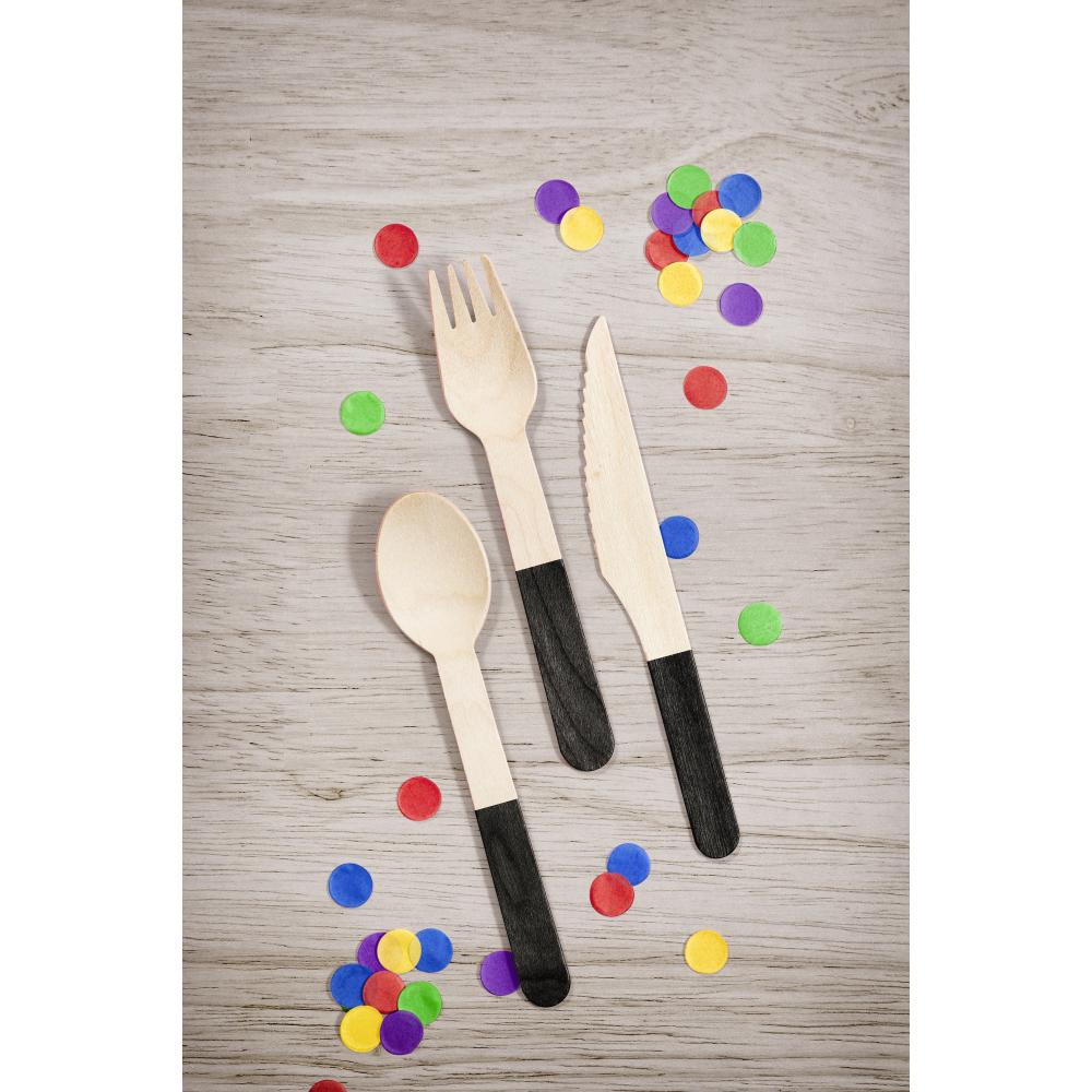 Black Velvet Wooden Cutlery, Assorted (Case of 288) by Creative Converting