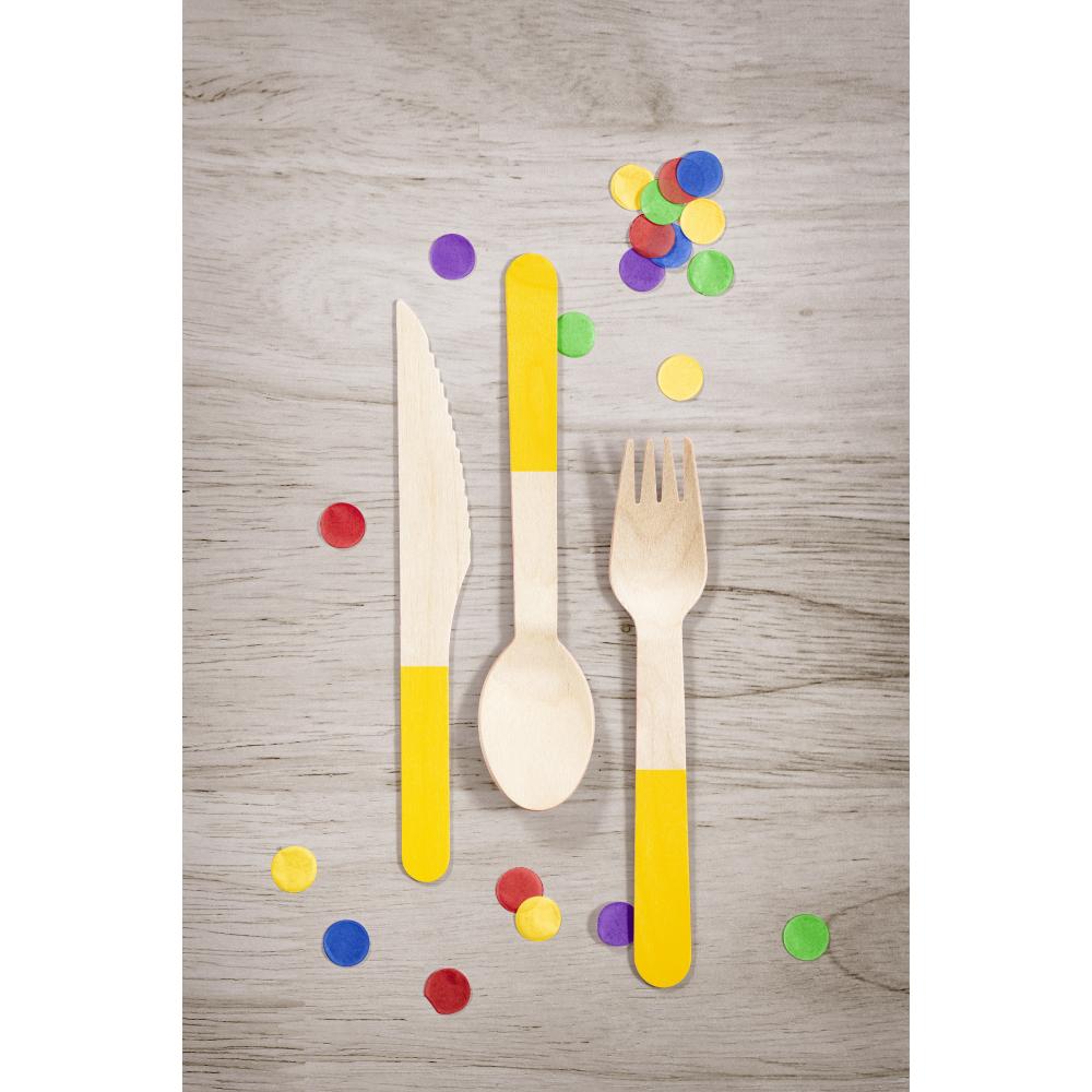 School Bus Yellow Wooden Cutlery, Assorted (Case of 288) by Creative Converting