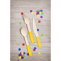 School Bus Yellow Wooden Cutlery, Assorted (Case of 288) by Creative Converting