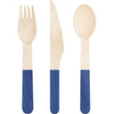 Cobalt Wooden Cutlery, Assorted (Case of 288) - Solid Color Party Tableware by Creative Converting