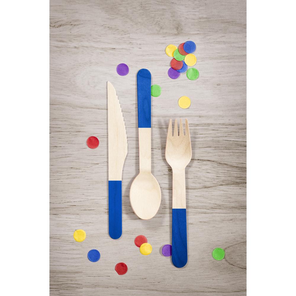 Cobalt Wooden Cutlery, Assorted (Case of 288) by Creative Converting