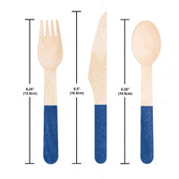 Cobalt Wooden Cutlery, Assorted (Case of 288) by Creative Converting
