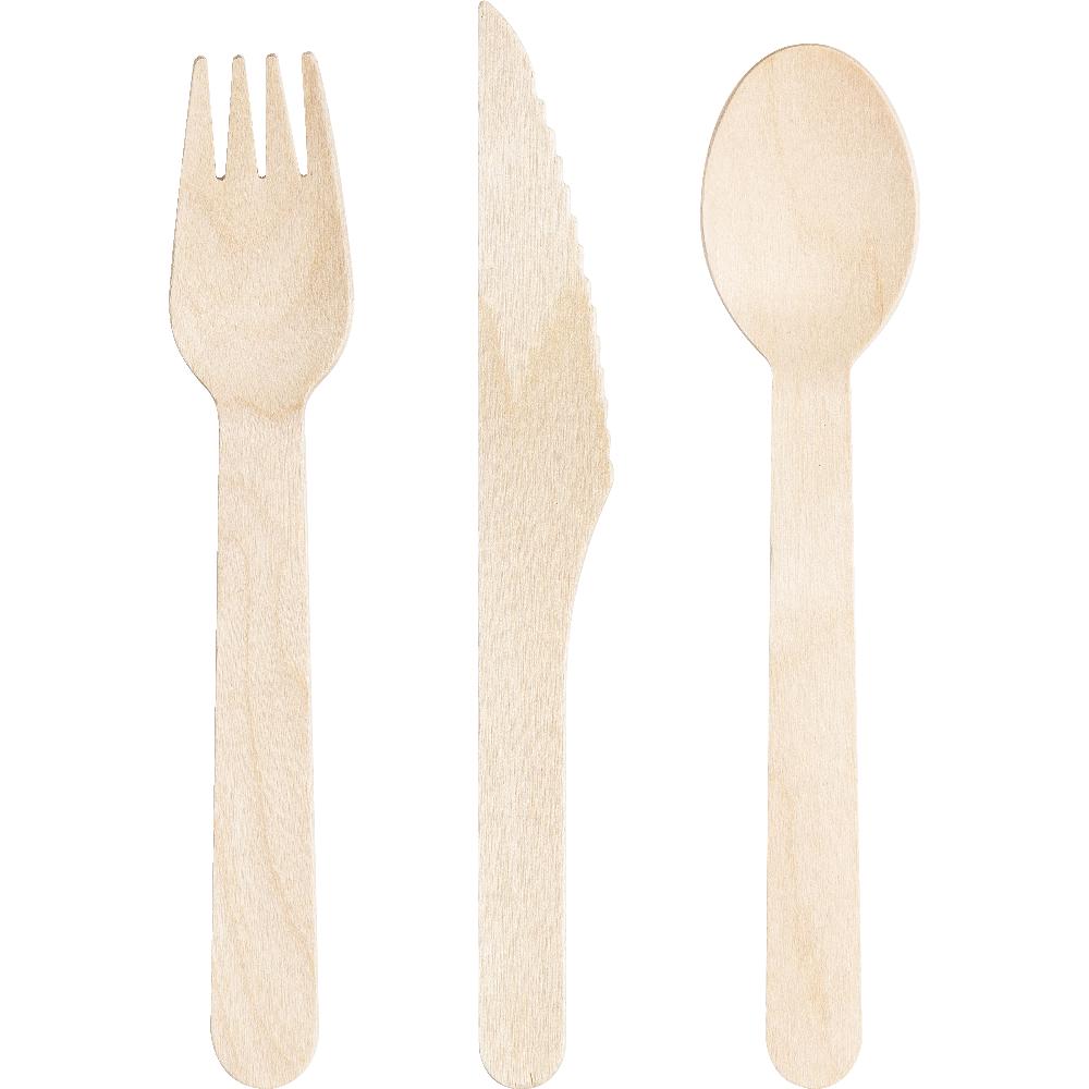 Natural Wooden Cutlery, Assorted (Case of 288) - General Party Decorations and Accessories by Creative Converting