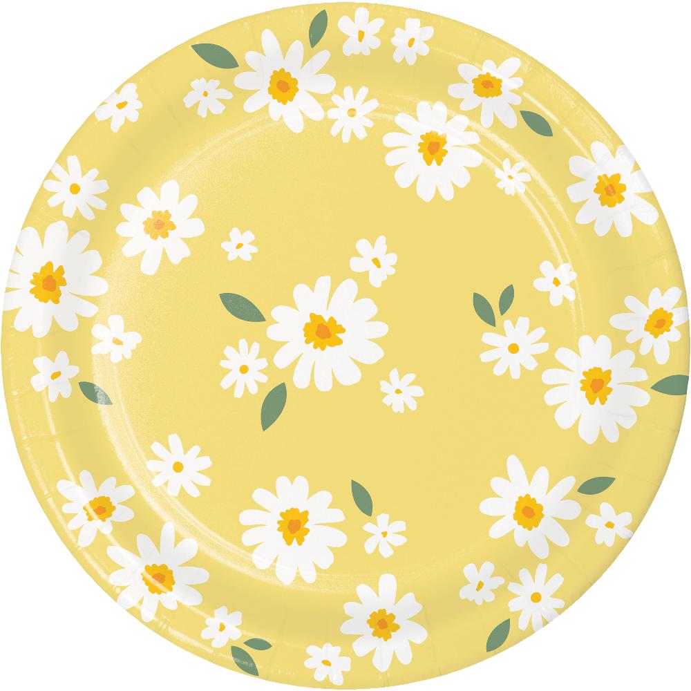 Sweet Daisy Paper Dinner Plate (Case of 96) - Baby Shower Party Supplies by Creative Converting