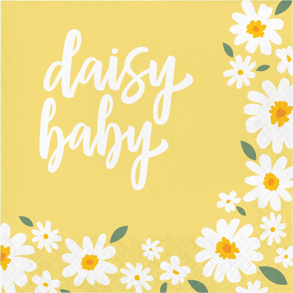 Sweet Daisy Paper Lunch Napkin, Daisy Baby (Case of 192) - Baby Shower Party Supplies by Creative Converting
