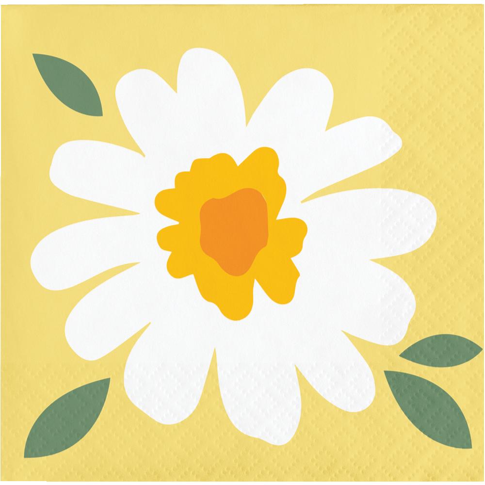 Sweet Daisy Paper Beverage Napkin (Case of 192) - Baby Shower Party Supplies by Creative Converting