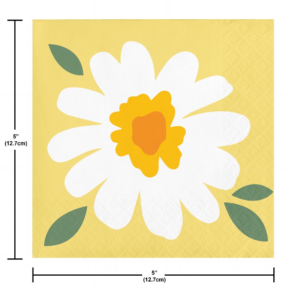 Sweet Daisy Paper Beverage Napkin (Case of 192) by Creative Converting