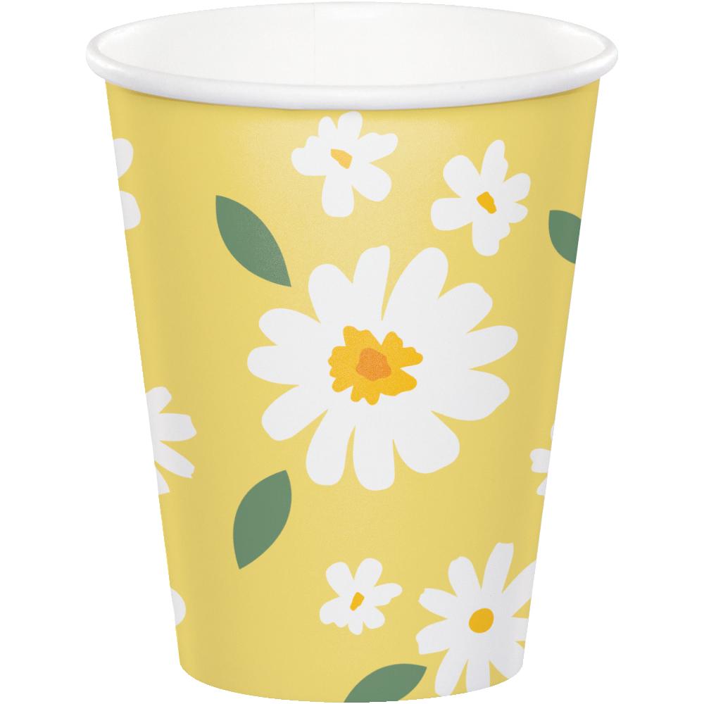 Sweet Daisy Paper Hot/Cold Cup 9oz. (Case of 96) - Baby Shower Party Supplies by Creative Converting