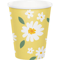 Sweet Daisy Paper Hot/Cold Cup 9oz. (Case of 96) - Baby Shower Party Supplies by Creative Converting
