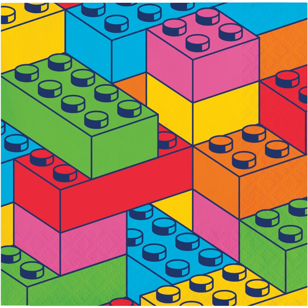 Block Bash Toy Blocks Paper Beverage Napkins (Case of 192) - Birthday Party Supplies by Creative Converting