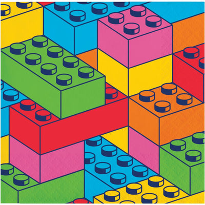 Block Bash Toy Blocks Paper Beverage Napkins (Case of 192) - Birthday Party Supplies by Creative Converting