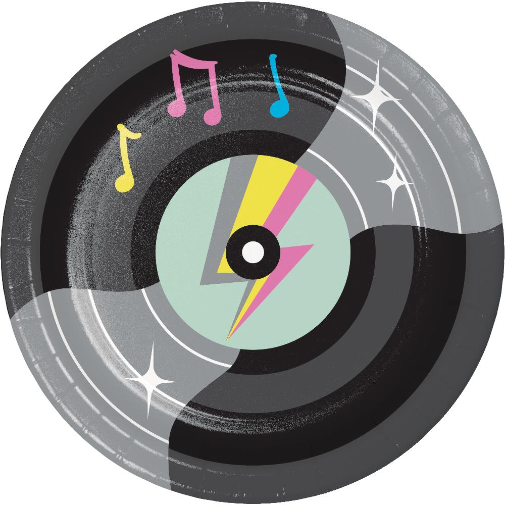 Birthday Beats Disco Party Vinyl Record Paper Dessert Plates (Case of 96) - Birthday Party Supplies by Creative Converting