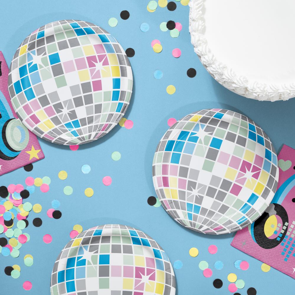 Birthday Beats Disco Party Disco Ball Paper Dessert Plates (Case of 96) by Creative Converting