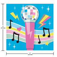 Birthday Beats Disco Party Microphone Paper Beverage Napkins (Case of 192) by Creative Converting