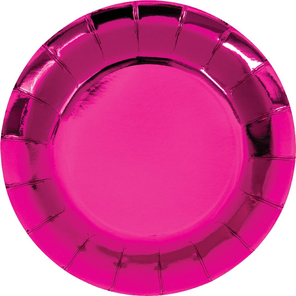Pink Paper Dessert Plate, Foil (Case of 96) - Party Themes by Creative Converting