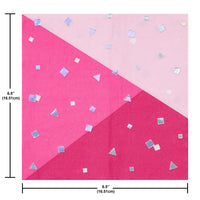 Pink Paper Lunch Napkin, Foil (Case of 192) by Creative Converting