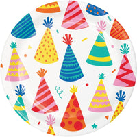 Hats Off Birthday Paper Dessert Plate (Case of 96) - Birthday Party Supplies by Creative Converting