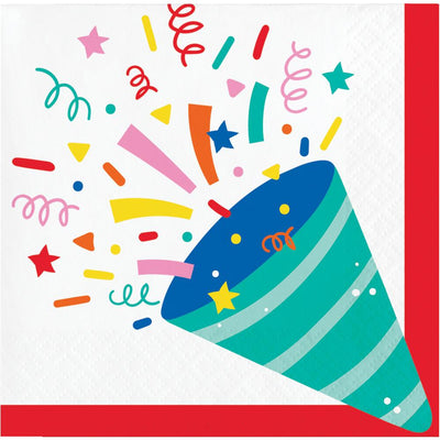 Hats Off Birthday Paper Beverage Napkin (Case of 192) - Birthday Party Supplies by Creative Converting