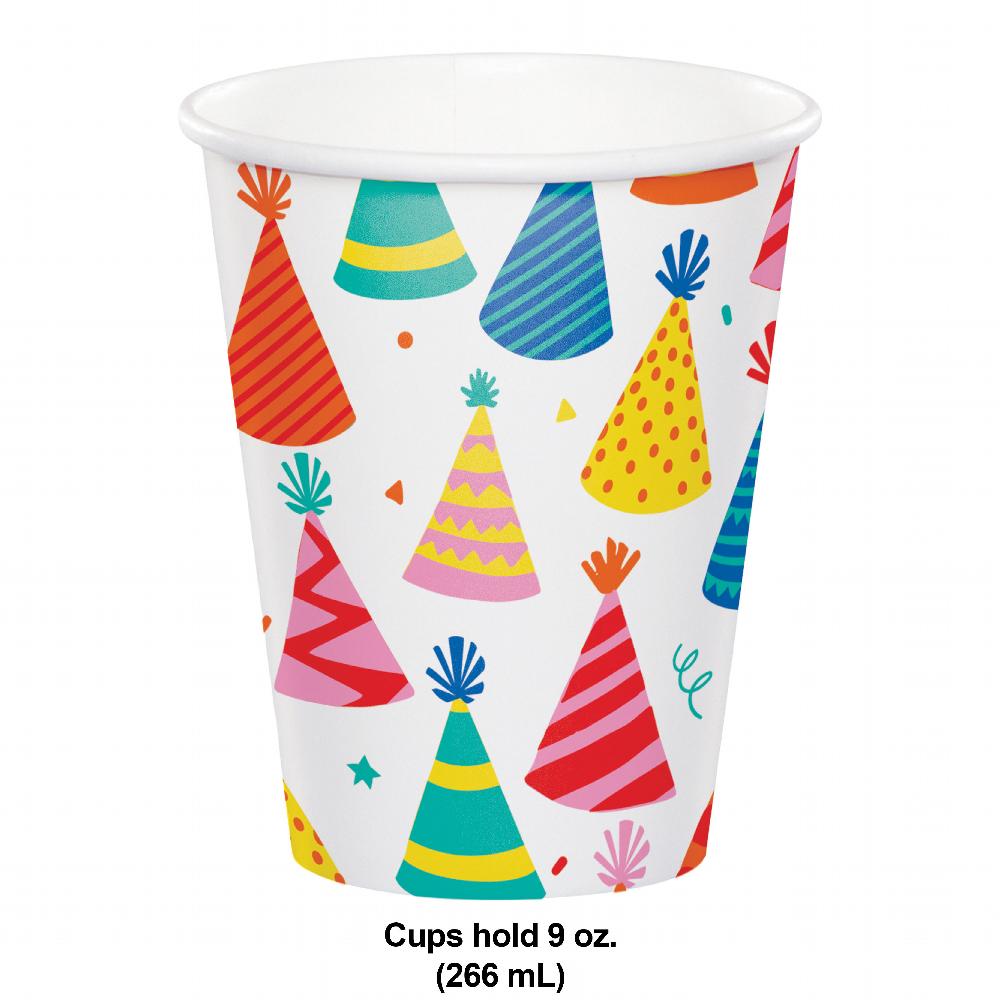 Hats Off Birthday Paper Hot/Cold Cup 9oz. (Case of 96) by Creative Converting