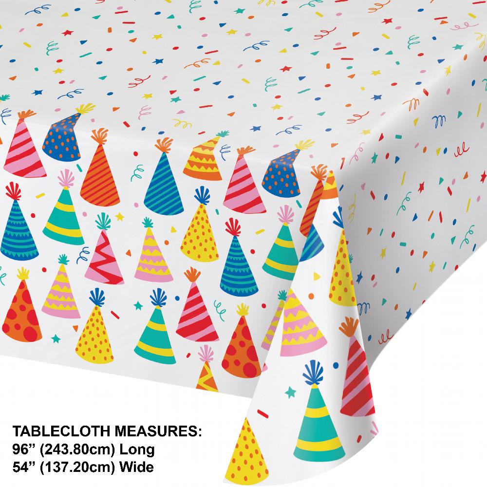 Hats Off Birthday Tablecover, Paper 54"x96" (Case of 6) by Creative Converting