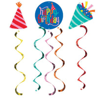 Hats Off Birthday Hanging decorations (Case of 18) - Birthday Party Supplies by Creative Converting