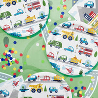 Transportation Time City Life Paper Dinner Plates (Case of 96) by Creative Converting