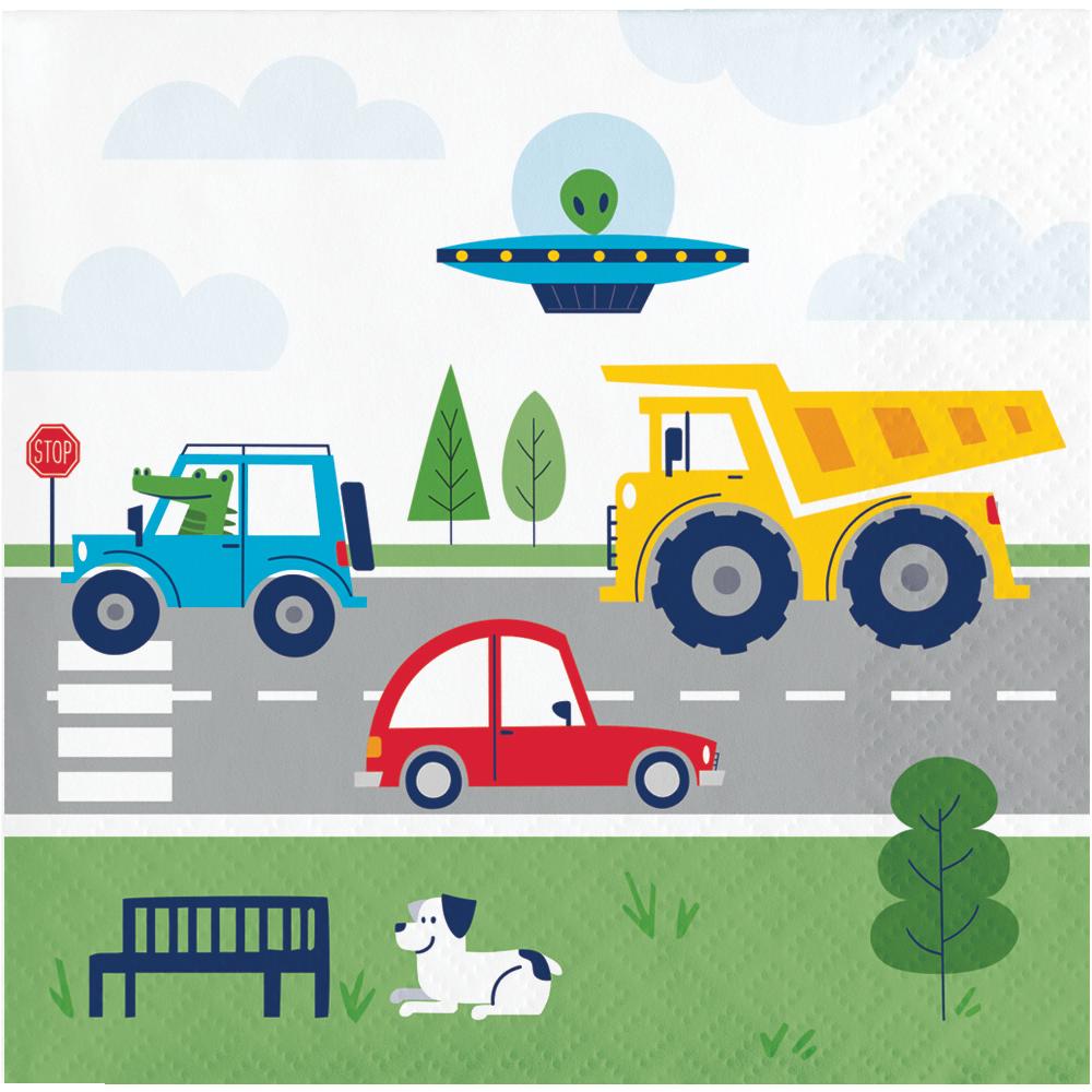 Transportation Time City Life Paper Beverage Napkins (Case of 192) - Birthday Party Supplies by Creative Converting