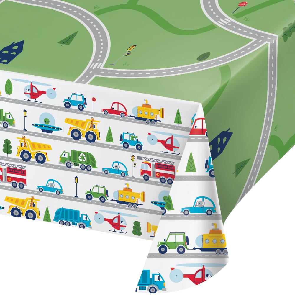 Transportation Time City Life Paper Tablecloths (Case of 6) - Birthday Party Supplies by Creative Converting