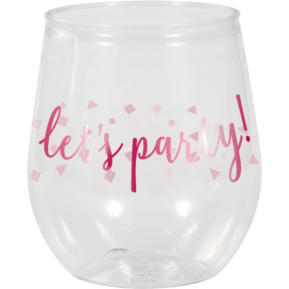 Pink 14oz Stemless Wine Glass (Case of 6) - Party Themes by Creative Converting
