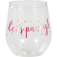 Pink 14oz Stemless Wine Glass (Case of 6) - Party Themes by Creative Converting