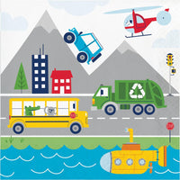 Transportation Time City Life Paper Napkins (Case of 192) - Birthday Party Supplies by Creative Converting