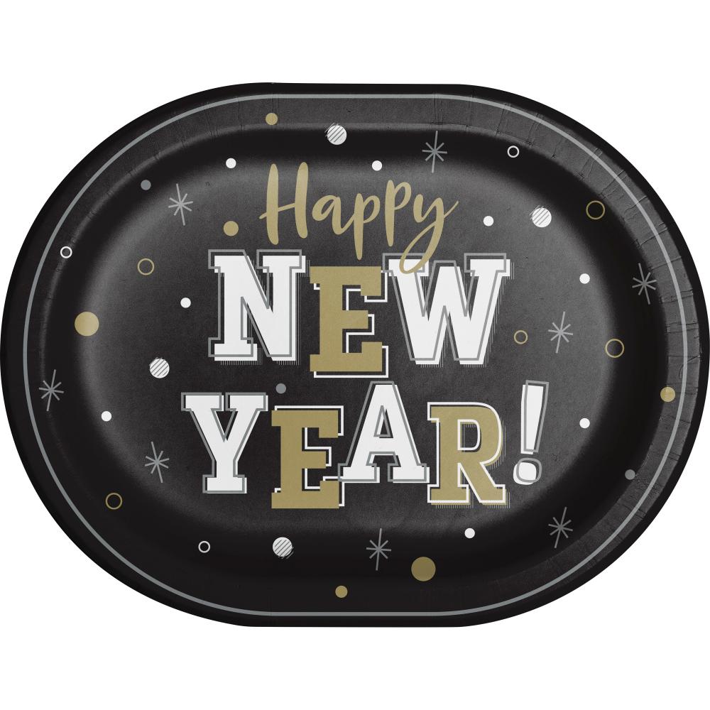 New Year's Eve Oval Platter (Case of 96) - New Year's Eve Party Supplies by Creative Converting