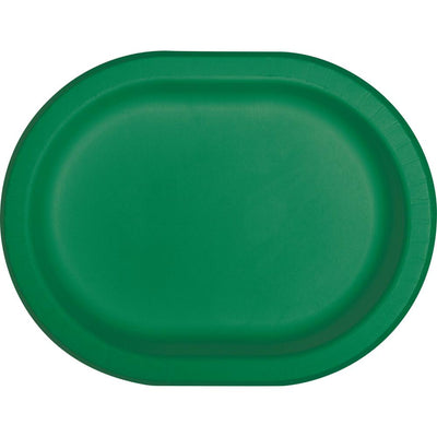 Emerald Green Paper Oval Platter (Case of 96) - Solid Color Party Tableware by Creative Converting