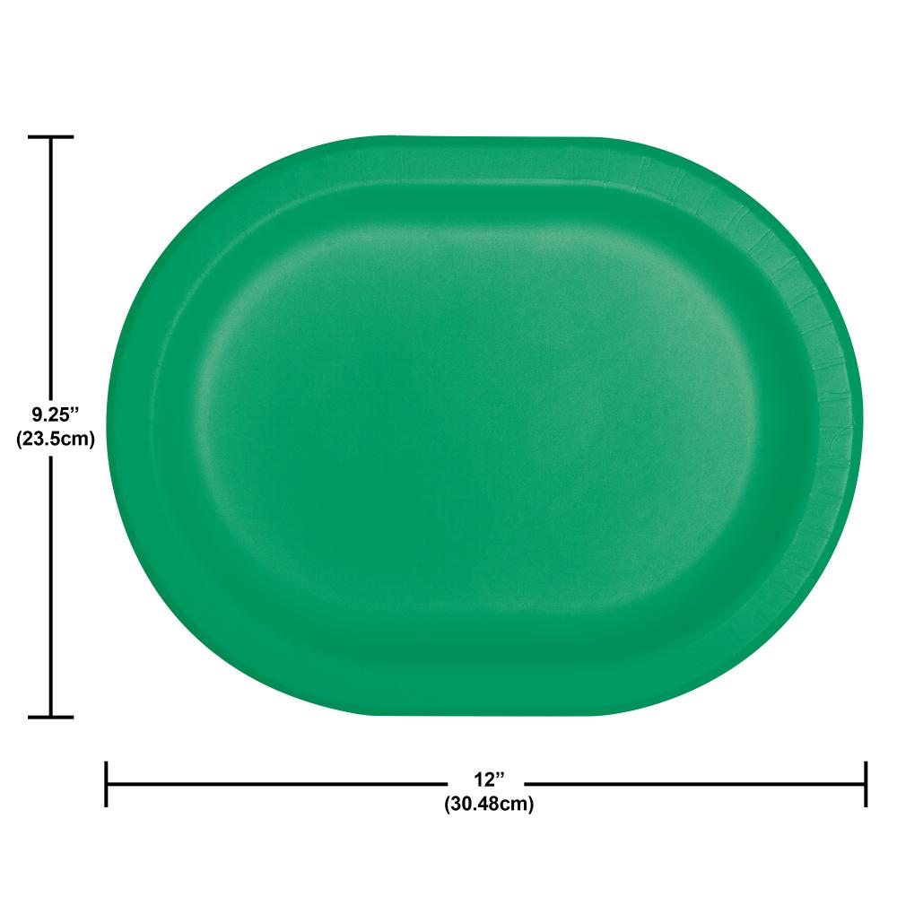 Emerald Green Paper Oval Platter (Case of 96) by Creative Converting