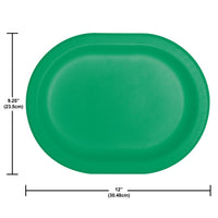 Emerald Green Paper Oval Platter (Case of 96) by Creative Converting