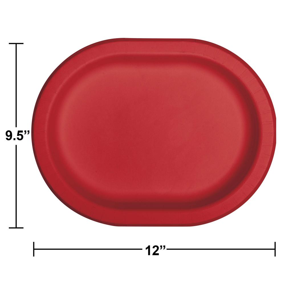 Classic Red Paper Oval Platter (Case of 96) by Creative Converting