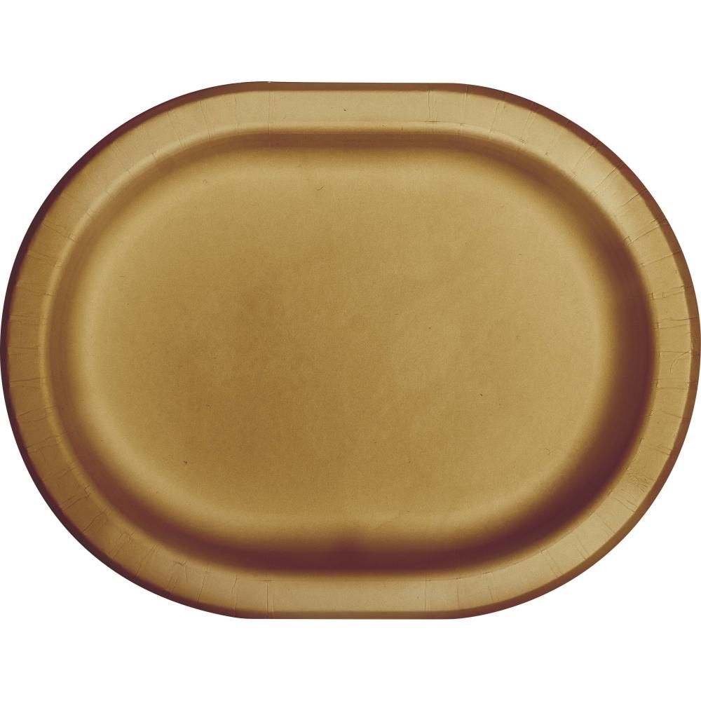 Glittering Gold Paper Oval Platter (Case of 96) - Solid Color Party Tableware by Creative Converting